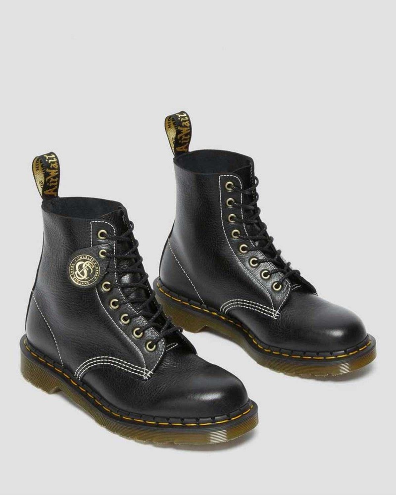 Black DR Martens 1460 Pascal Made in England Classic Leather Lace Up Boots | 6205CRFZQ