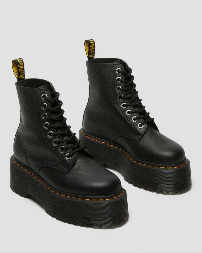 Black DR Martens 1460 Pascal Max Leather Platform Boots | 0183NFOKI