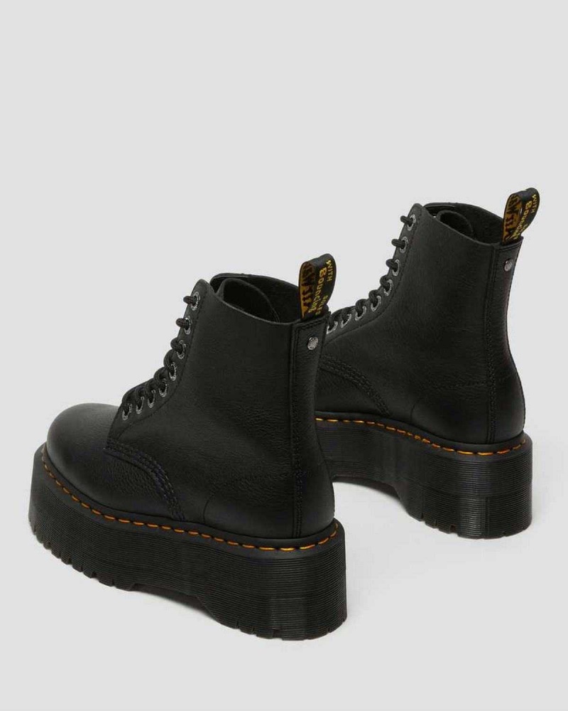 Black DR Martens 1460 Pascal Max Leather Platform Boots | 0183NFOKI