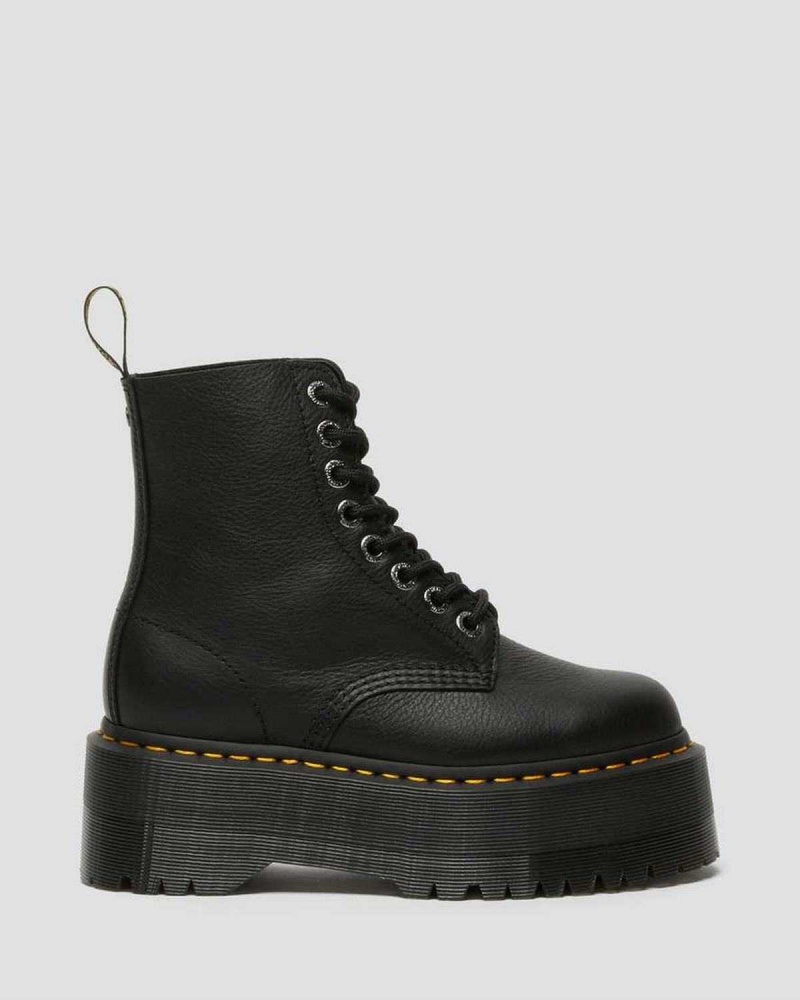 Black DR Martens 1460 Pascal Max Leather Platform Boots | 0183NFOKI