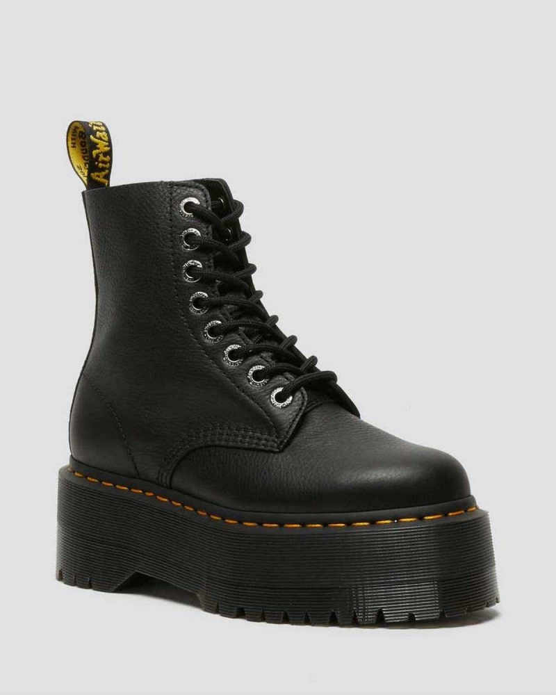 Black DR Martens 1460 Pascal Max Leather Platform Boots | 0183NFOKI