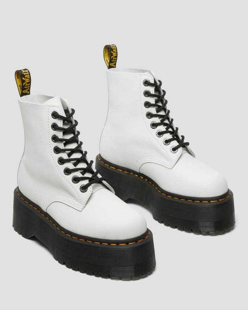 Black DR Martens 1460 Pascal Max Leather Platform Boots | 7691FCPGQ