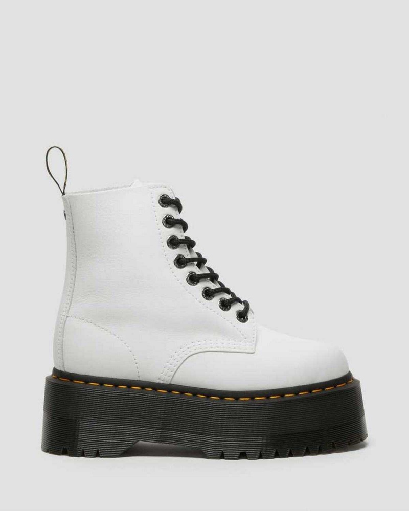 Black DR Martens 1460 Pascal Max Leather Platform Boots | 7691FCPGQ