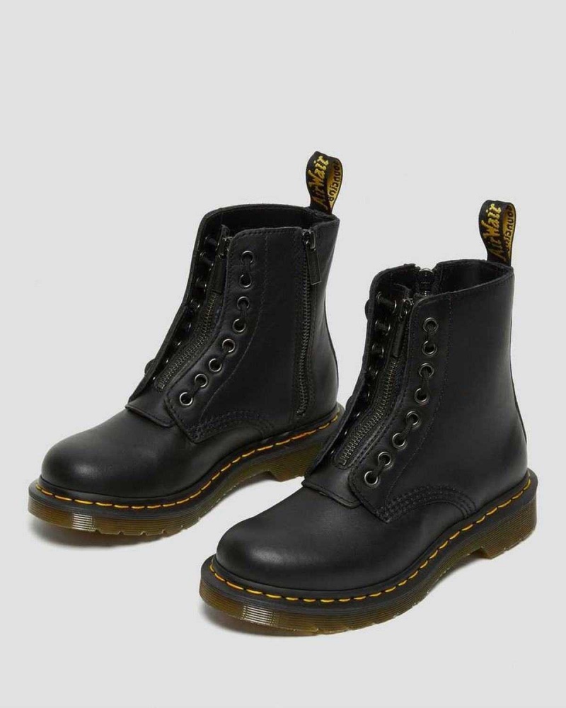 Black DR Martens 1460 Pascal Nappa Zipper Boots | 5849DAYSB