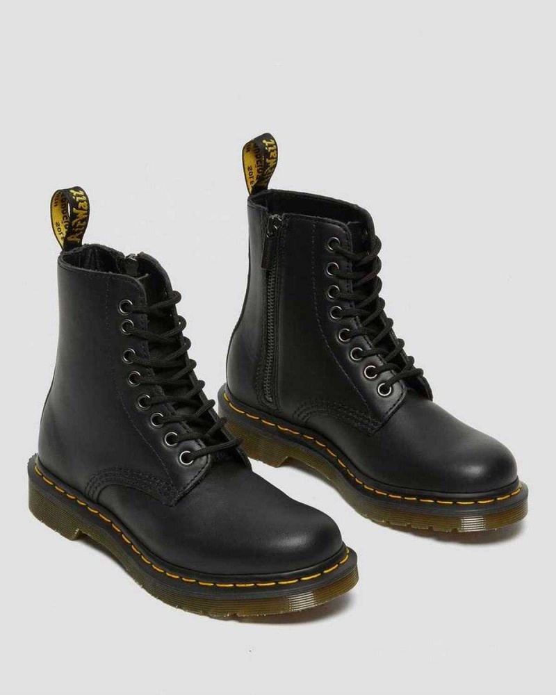 Black DR Martens 1460 Pascal Nappa Zipper Boots | 5849DAYSB