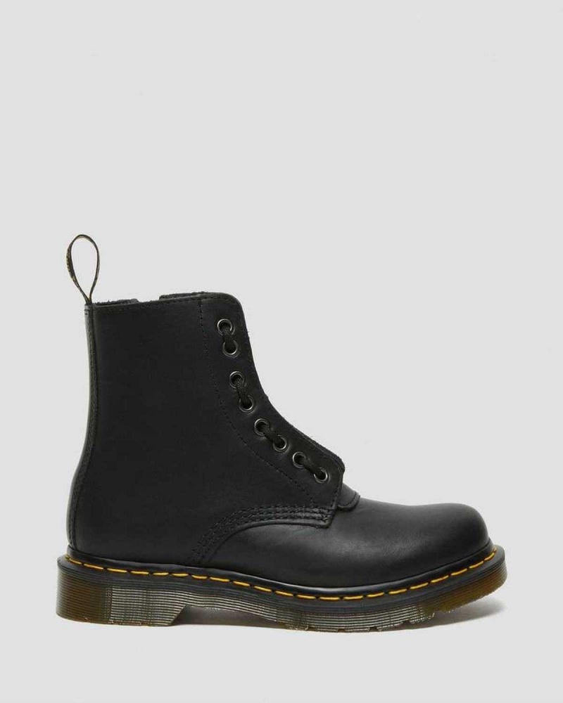 Black DR Martens 1460 Pascal Nappa Zipper Boots | 5849DAYSB