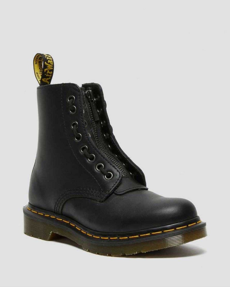 Black DR Martens 1460 Pascal Nappa Zipper Boots | 5849DAYSB