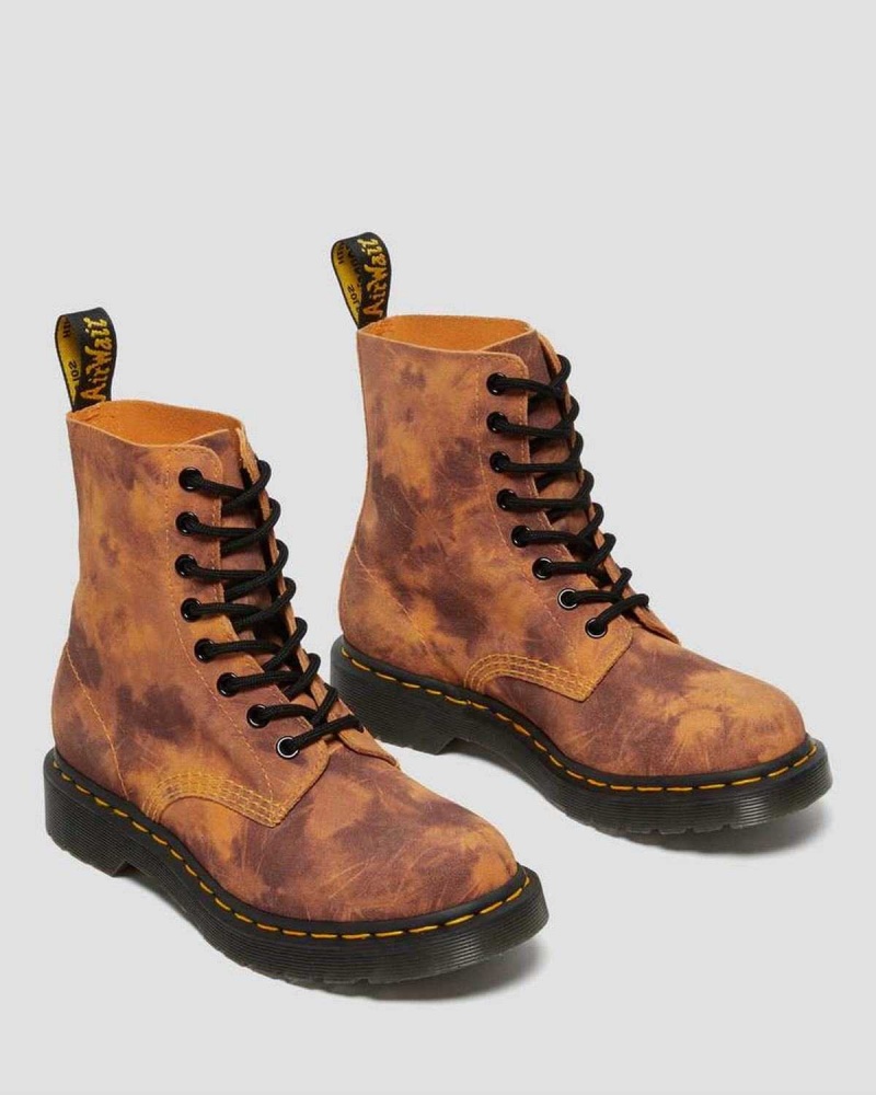 Black DR Martens 1460 Pascal Tie Dye Leather Lace Up Boots | 5701EBUVQ