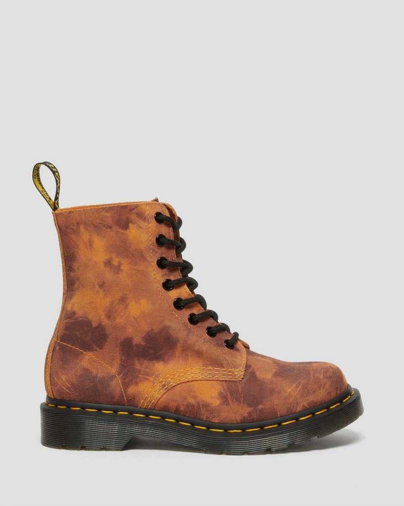 Black DR Martens 1460 Pascal Tie Dye Leather Lace Up Boots | 5701EBUVQ