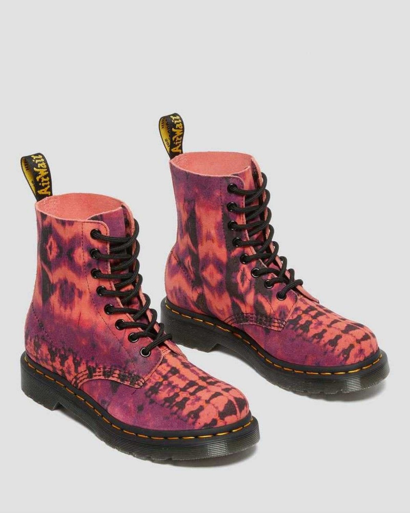 Black DR Martens 1460 Pascal Tie Dye Leather Lace Up Boots | 9423FMAEC