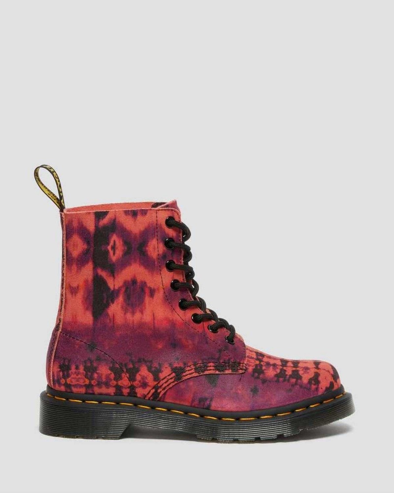 Black DR Martens 1460 Pascal Tie Dye Leather Lace Up Boots | 9423FMAEC