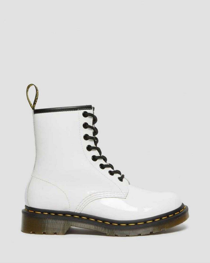 Black DR Martens 1460 Patent Leather Lace Up Boots | 2579LWAQE