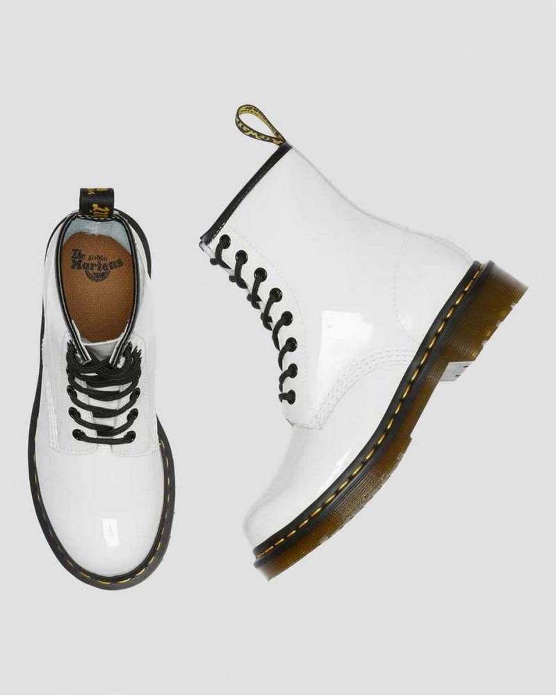 Black DR Martens 1460 Patent Leather Lace Up Boots | 2579LWAQE