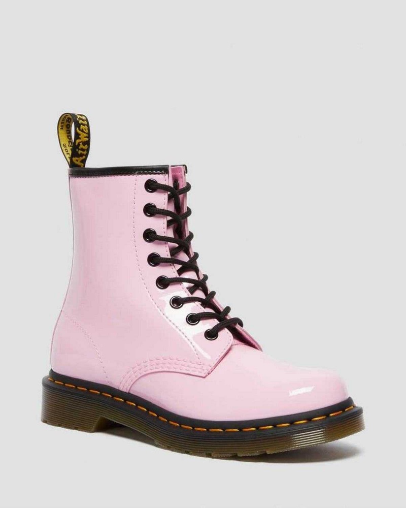 Black DR Martens 1460 Patent Leather Lace Up Boots | 0659NXBFT