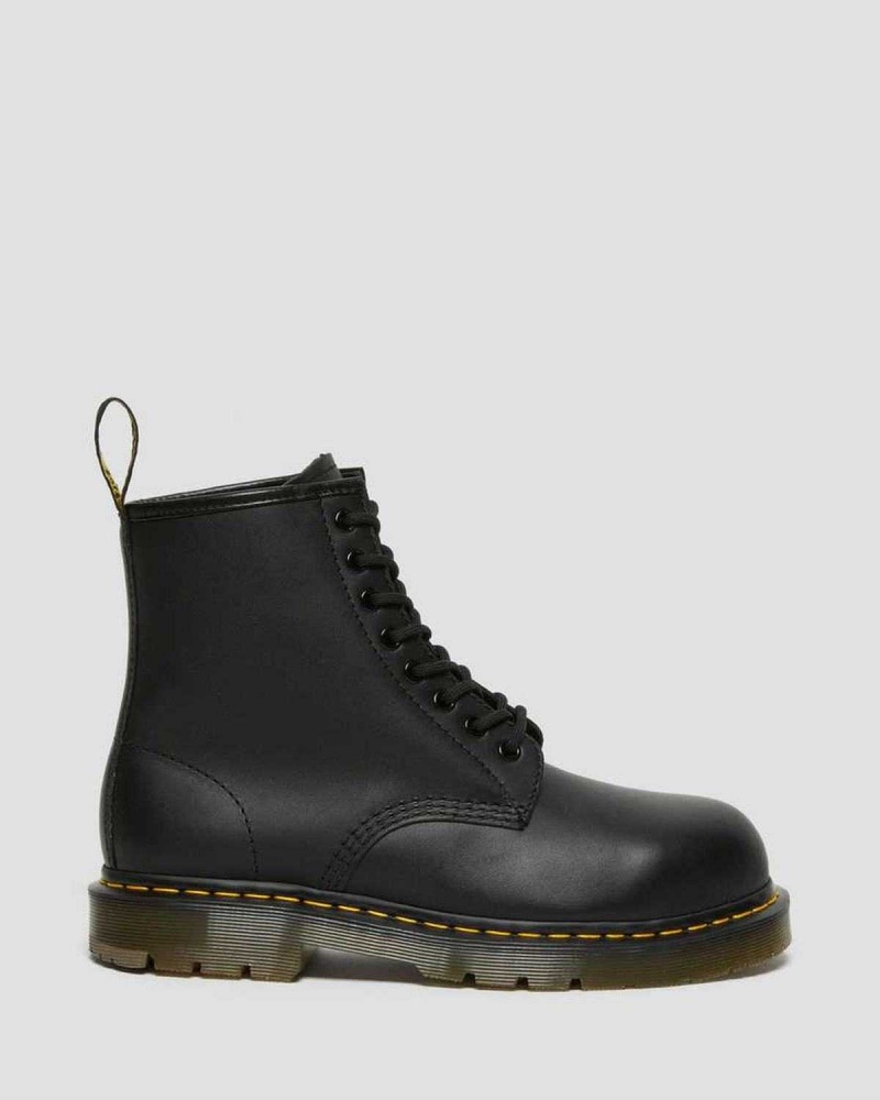 Black DR Martens 1460 Slip Resistant Steel Toe Boots | 2378ZKBWE