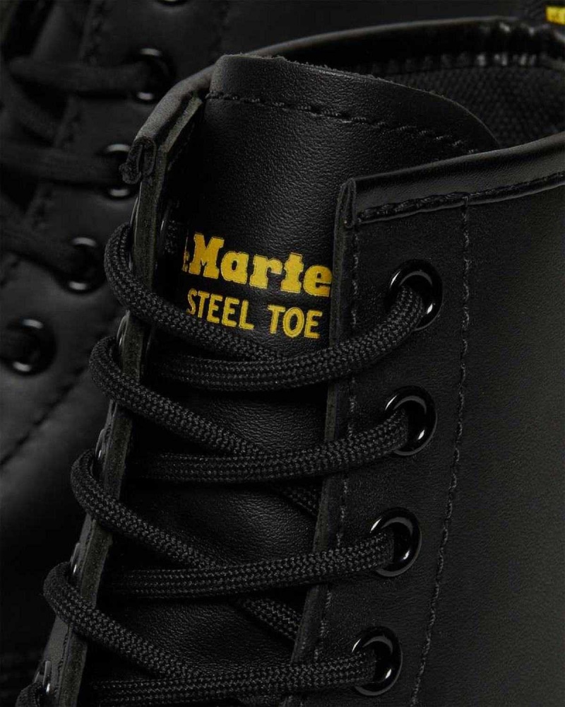 Black DR Martens 1460 Slip Resistant Steel Toe Boots | 2378ZKBWE