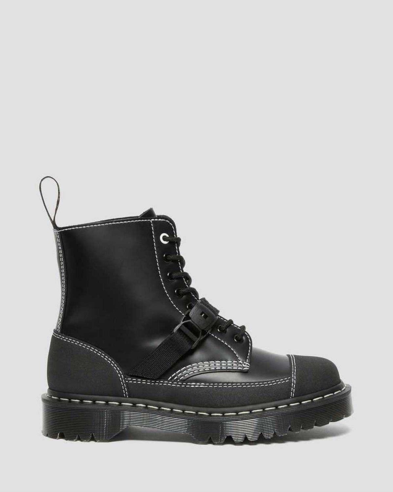 Black DR Martens 1460 Tech Made in England Leather Lace Up Boots | 6503AESXP