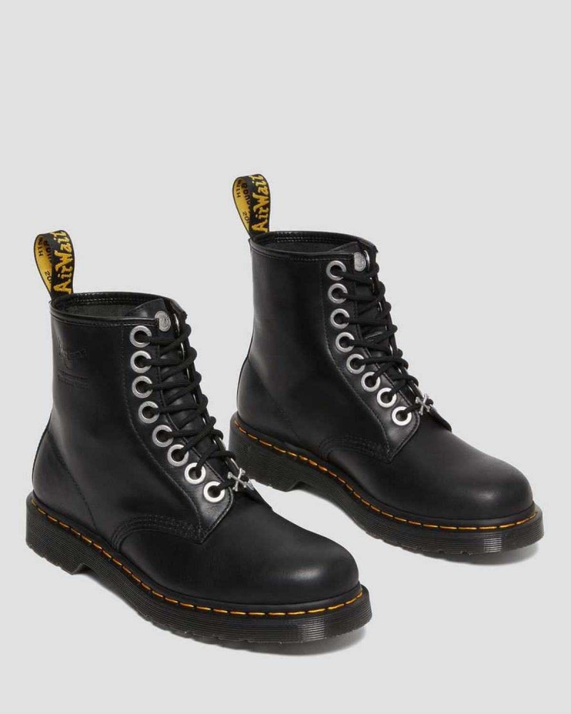 Black DR Martens 1460 The Great Frog Leather Lace Up Boots | 8926UZTFD