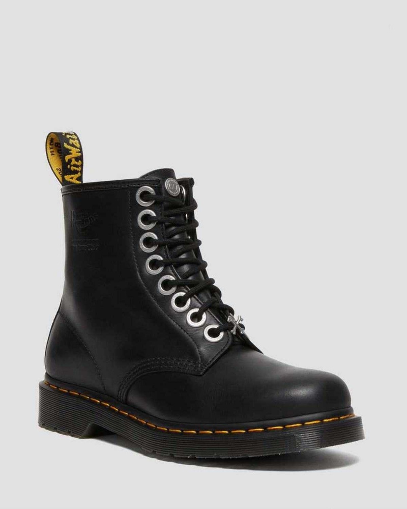 Black DR Martens 1460 The Great Frog Leather Lace Up Boots | 0935OTIFM