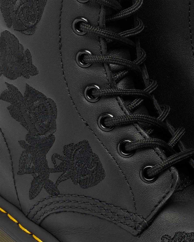 Black DR Martens 1460 Vonda Mono Floral Boots | 2486NPCIJ