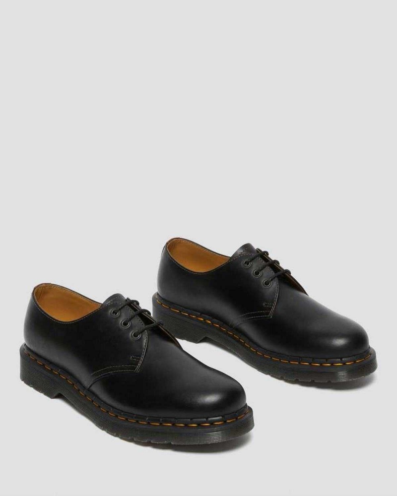 Black DR Martens 1461 Abruzzo Leather Oxford Shoes | 5468YSDJG