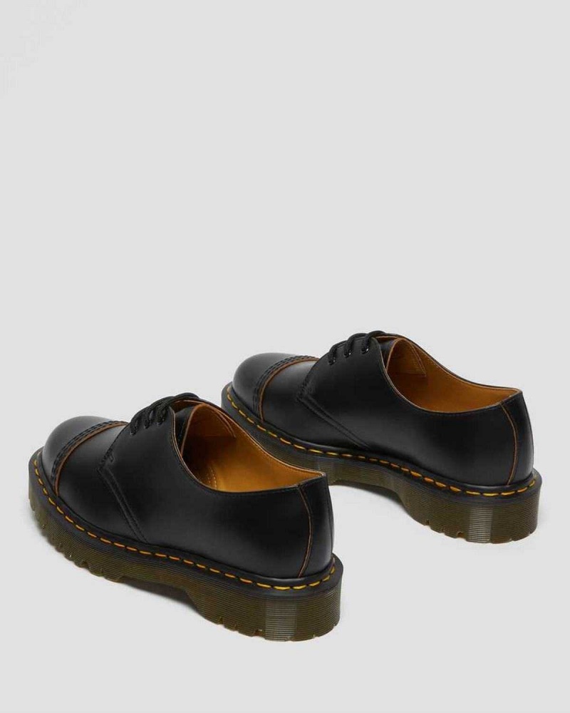 Black DR Martens 1461 Bex Made in England Toe Cap Oxford Shoes | 7031EFIJY