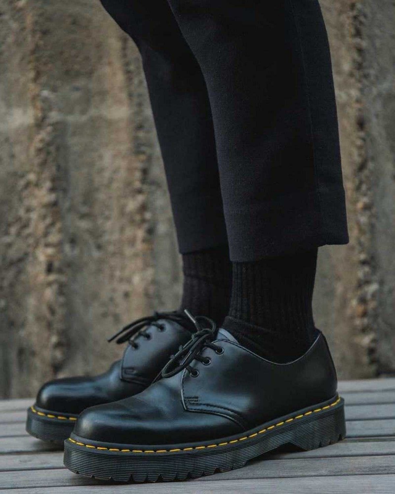 Black DR Martens 1461 Bex Smooth Leather Oxford Shoes | 0358SHFJT