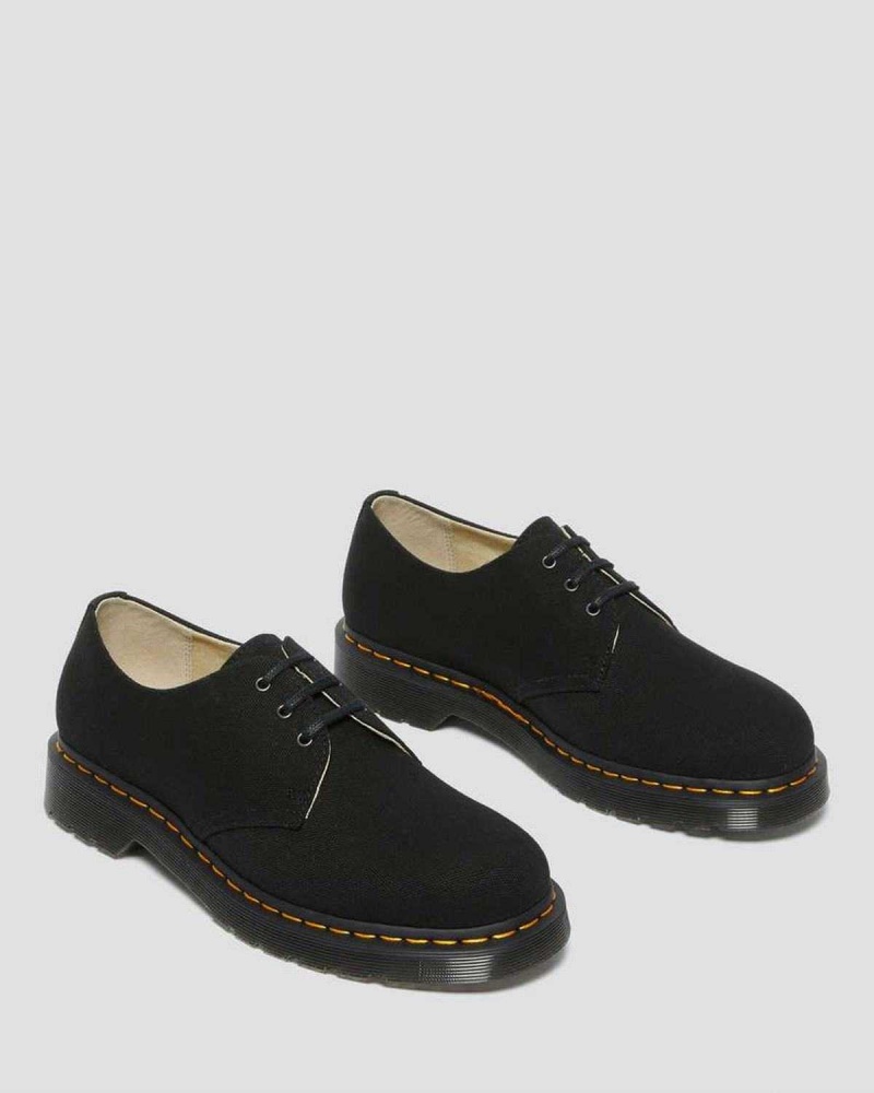 Black DR Martens 1461 Canvas Oxford Shoes | 1035WGIAR