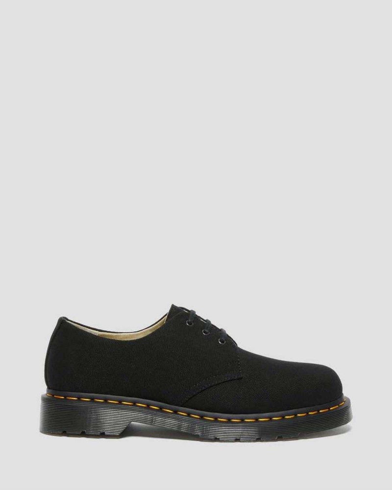 Black DR Martens 1461 Canvas Oxford Shoes | 1035WGIAR