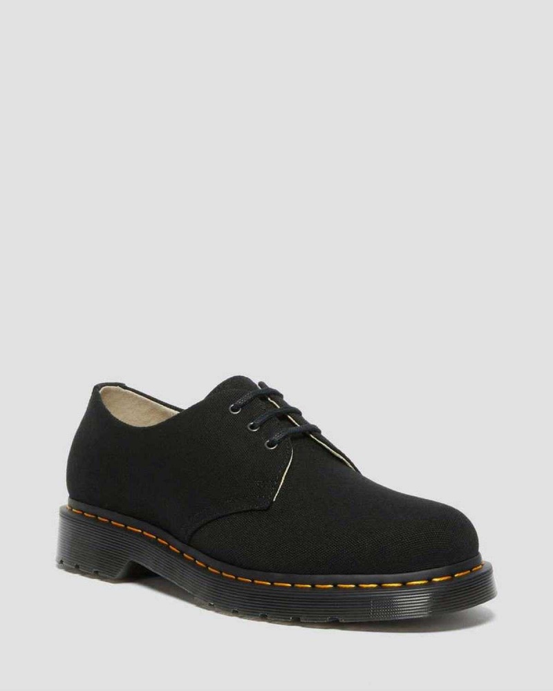 Black DR Martens 1461 Canvas Oxford Shoes | 1035WGIAR