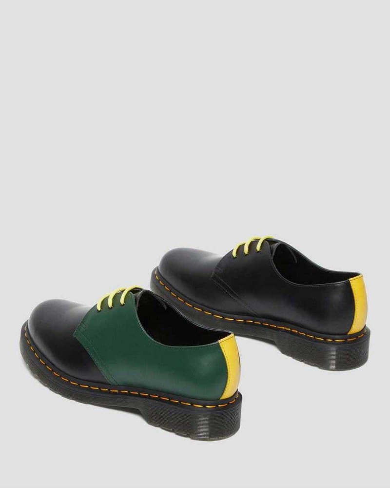 Black DR Martens 1461 Contrast Smooth Leather Oxford Shoes | 1748BIWUC