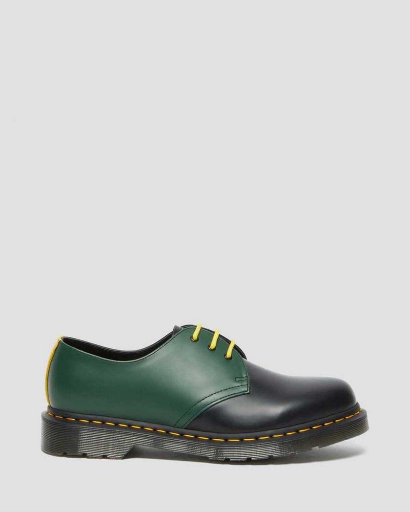 Black DR Martens 1461 Contrast Smooth Leather Oxford Shoes | 1748BIWUC