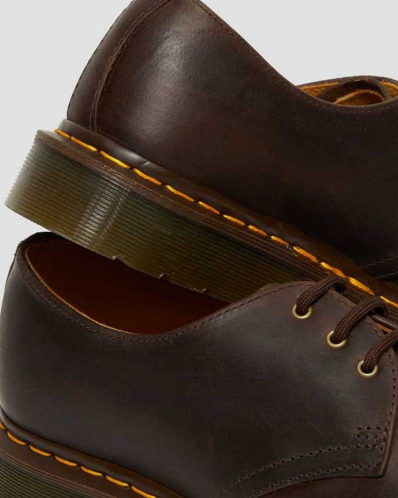 Black DR Martens 1461 Crazy Horse Leather Oxford Shoes | 0785RHXCV