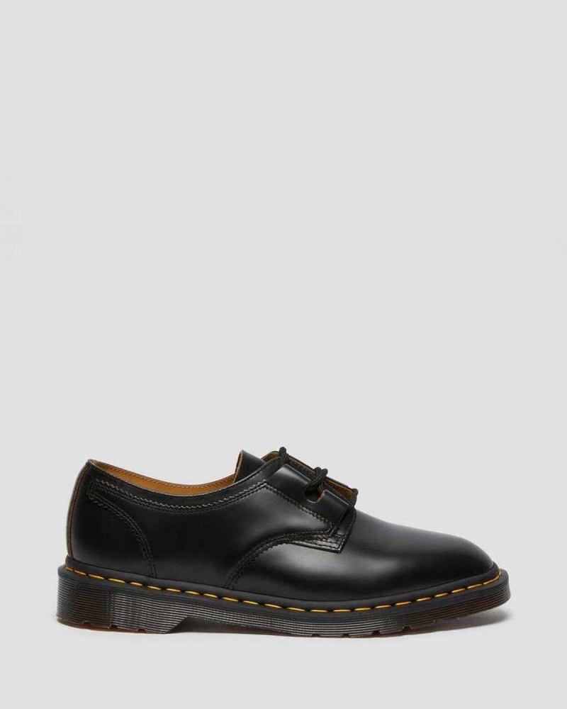 Black DR Martens 1461 Ghillie Leather Oxford Shoes | 0628RWPED