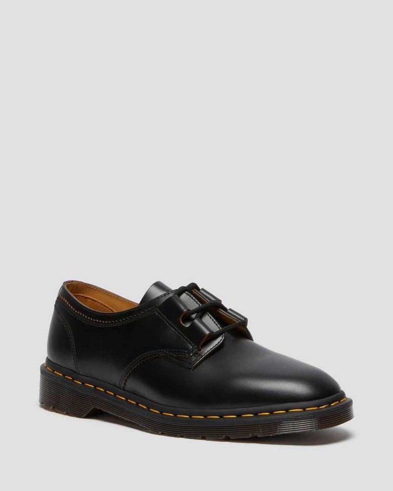 Black DR Martens 1461 Ghillie Leather Oxford Shoes | 0628RWPED