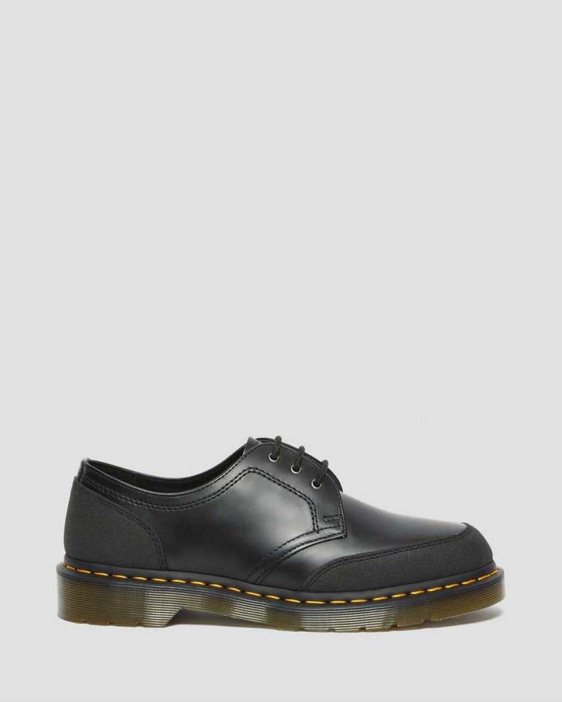 Black DR Martens 1461 Guard Panel Leather Oxford Shoes | 0184NCHYM