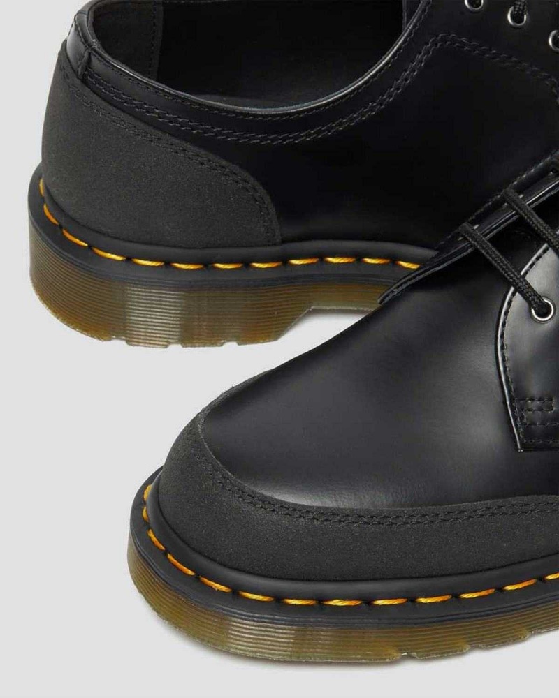 Black DR Martens 1461 Guard Panel Leather Oxford Shoes | 0184NCHYM