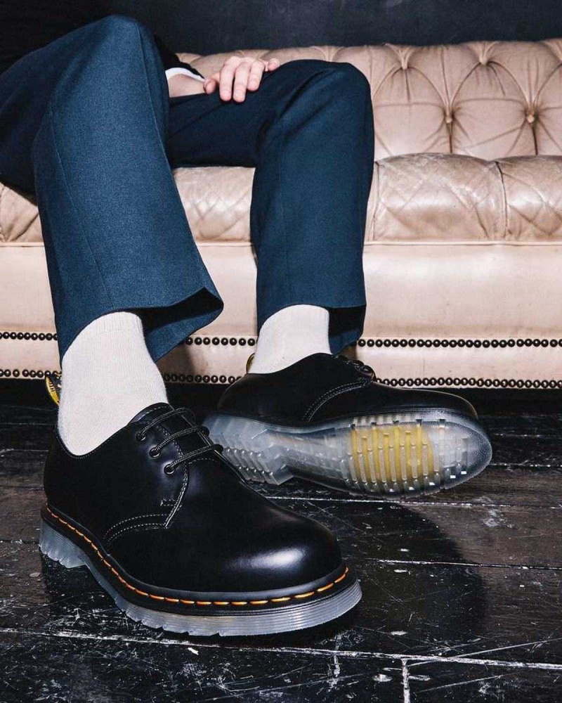 Black DR Martens 1461 Iced Smooth Leather Oxford Shoes | 7986IONEW