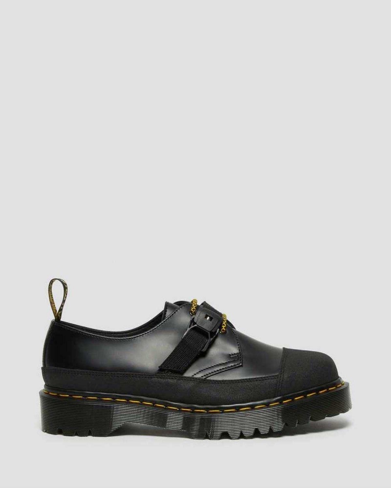 Black DR Martens 1461 Made In England Bex Tech Smooth Leather Oxford Shoes | 8172XIGET