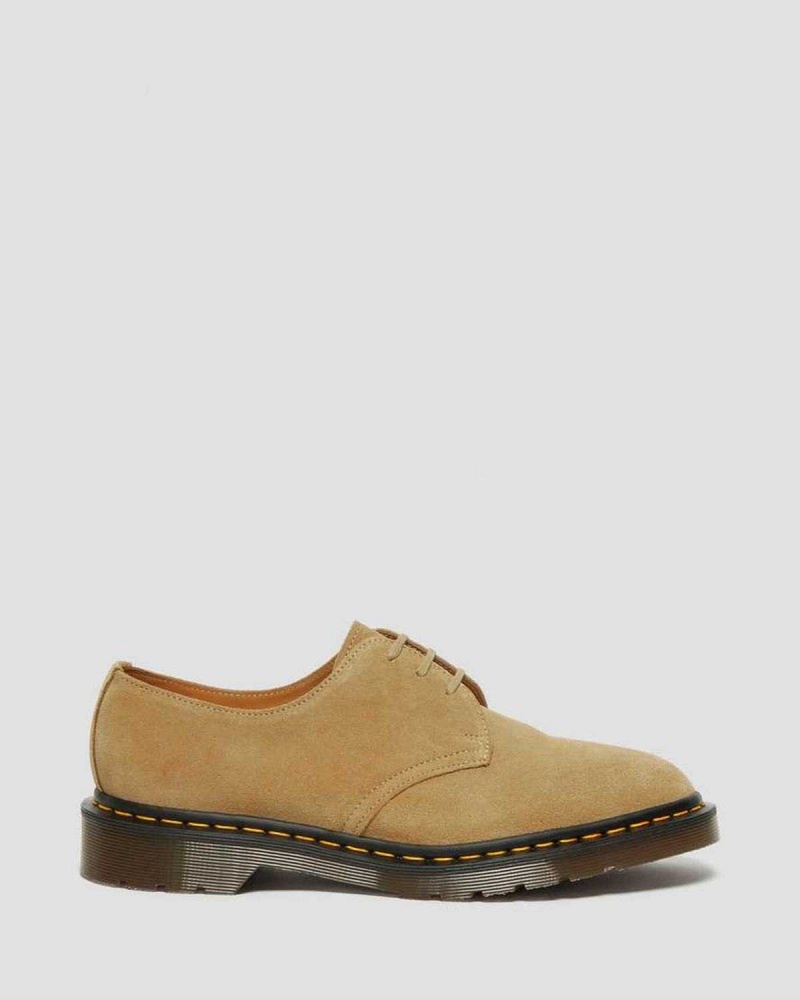 Black DR Martens 1461 Made in England Buck Suede Oxford Shoes | 6430TIYHO