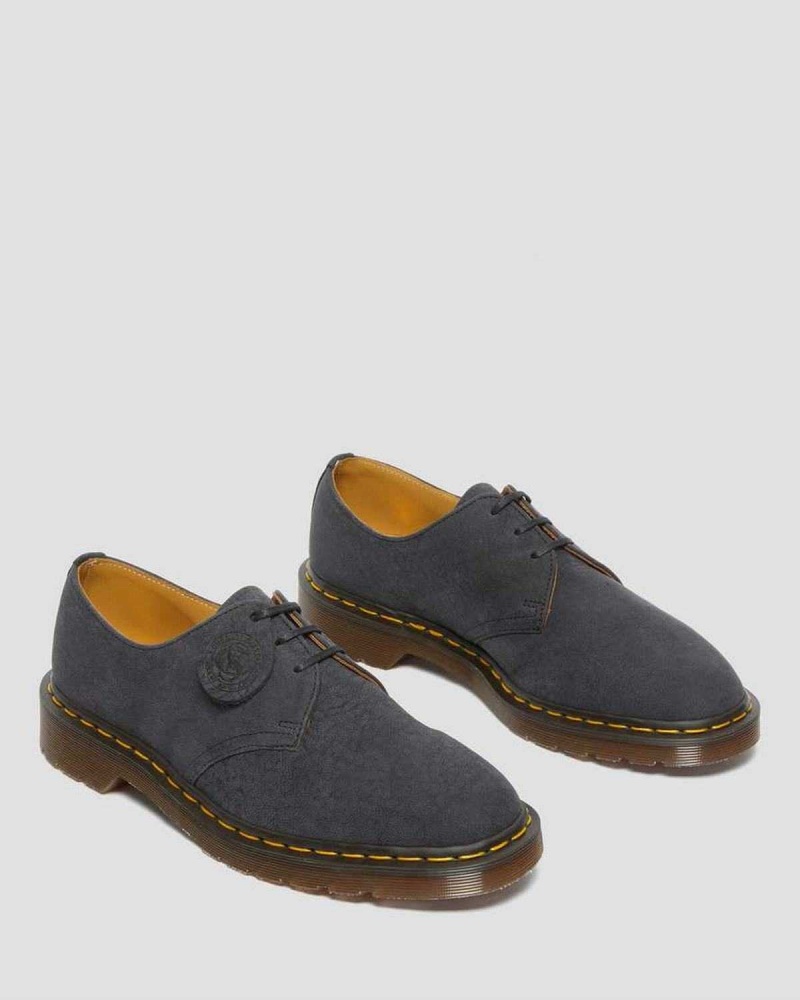 Black DR Martens 1461 Made in England Nubuck Leather Oxford Shoes | 6980EFIDC