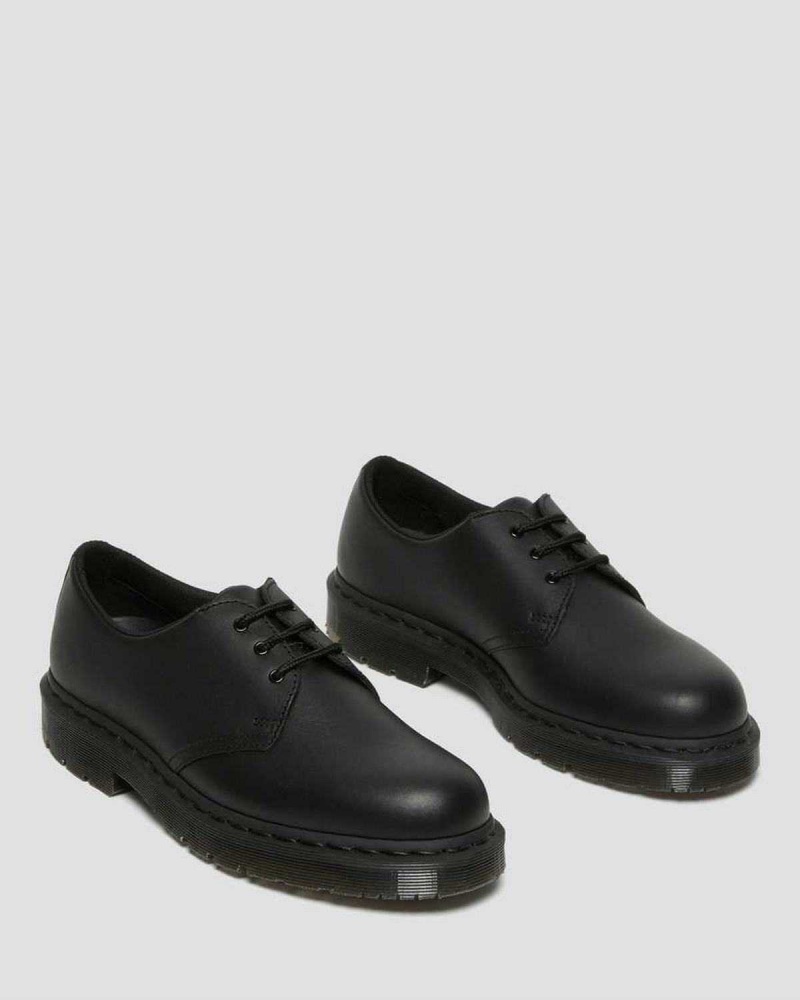 Black DR Martens 1461 Mono Slip Resistant Oxford Shoes | 5638UNFHS