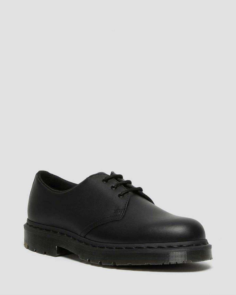 Black DR Martens 1461 Mono Slip Resistant Oxford Shoes | 5638UNFHS