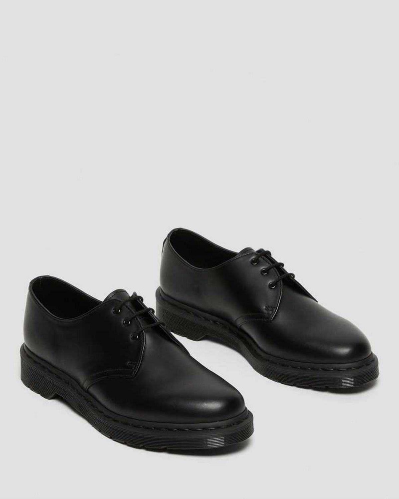 Black DR Martens 1461 Mono Smooth Leather Oxford Shoes | 2375EBGXY