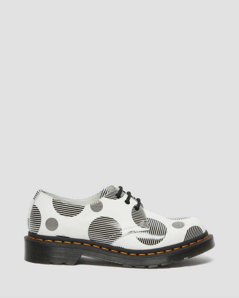 Black DR Martens 1461 Polka Dot Smooth Leather Oxford Shoes | 9702CSPJH