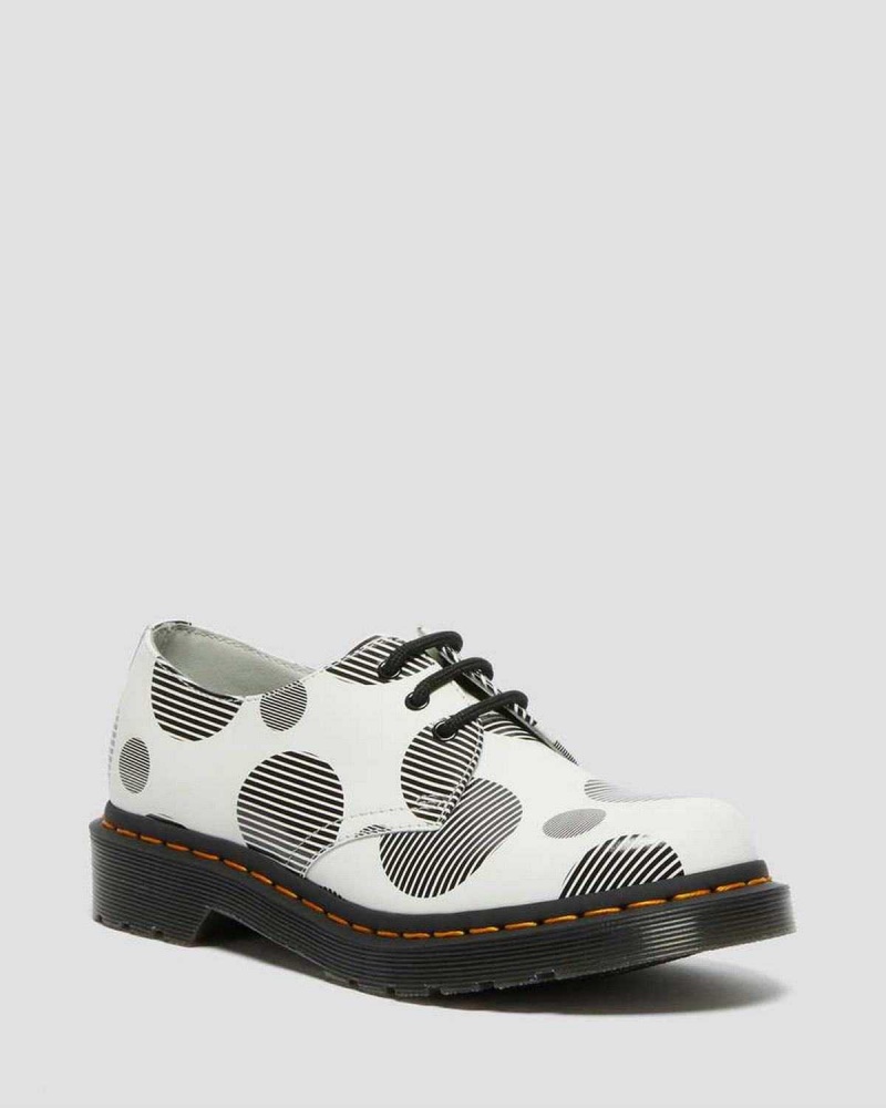 Black DR Martens 1461 Polka Dot Smooth Leather Oxford Shoes | 9702CSPJH