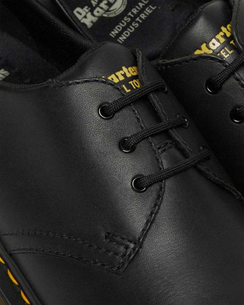 Black DR Martens 1461 Slip Resistant Steel Toe Shoes | 3257XZOSE