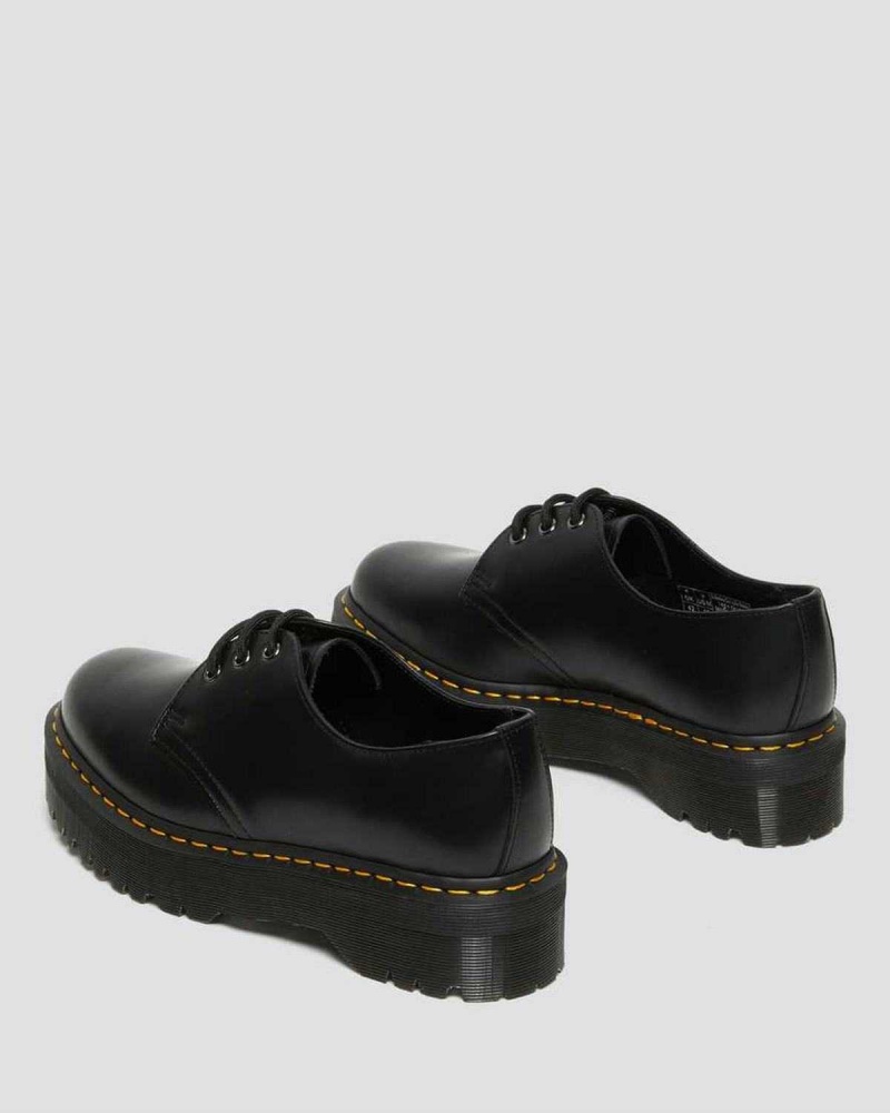 Black DR Martens 1461 Smooth Leather Platform Shoes | 3158IGZCD