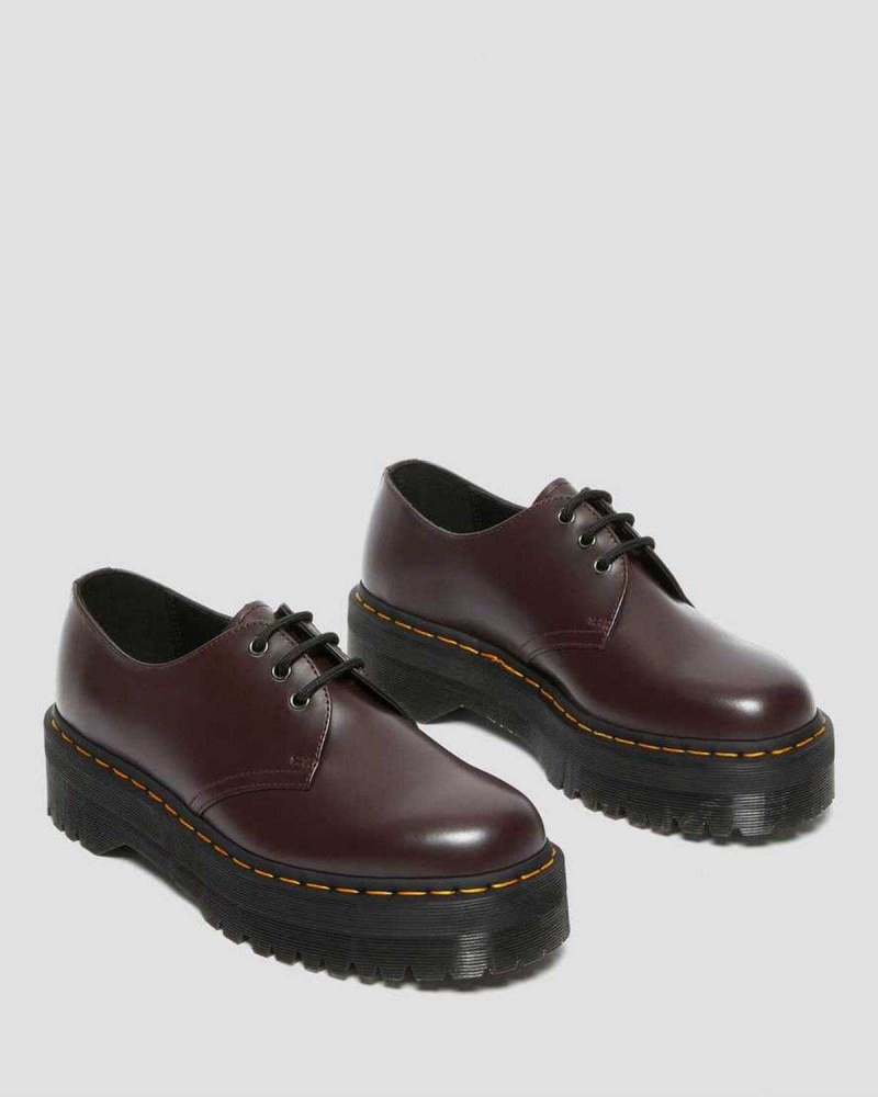 Black DR Martens 1461 Smooth Leather Platform Shoes | 2760PCOXH