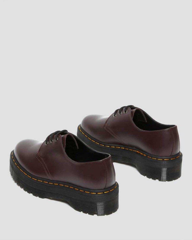 Black DR Martens 1461 Smooth Leather Platform Shoes | 2760PCOXH